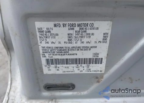 2015 Ford F-150 Xlt from USA, damaged, VIN 1FTEW1E82FFA50879